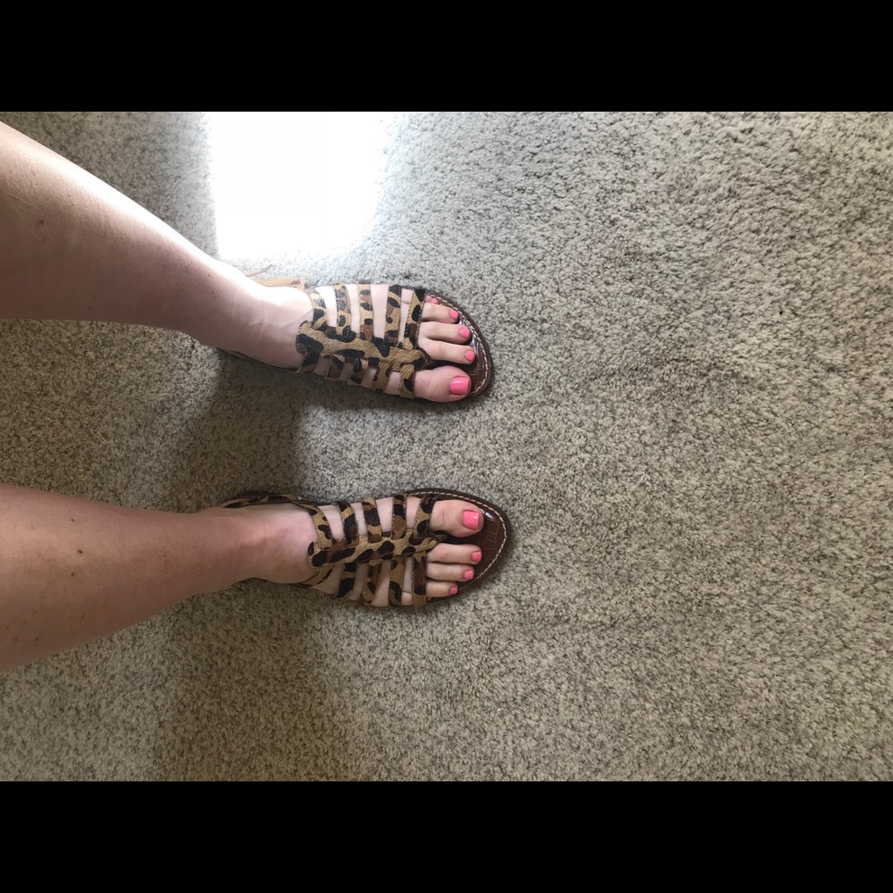 Sam Edelman leopard print gladiator sandals